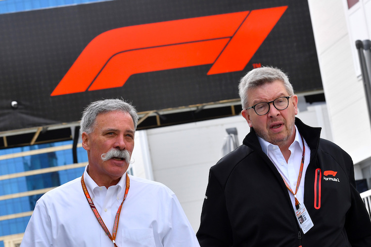 Formel-1-CEO Chase Carey und F1-Sportdirektor Ross Brawn