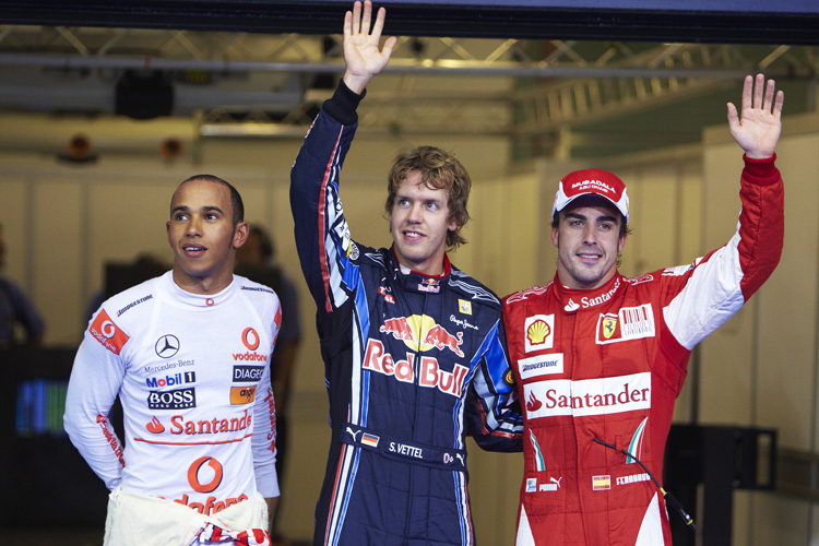 Alonso (re.) und Vettel sind sich nichts mehr schuldig 