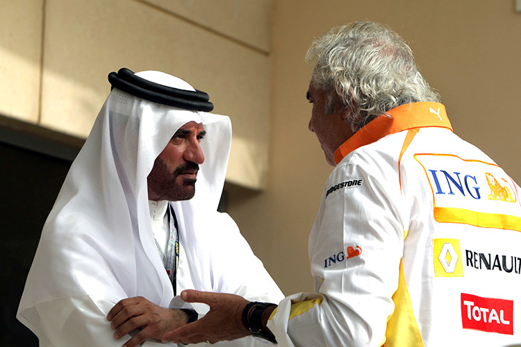 Mohammed Ben Sulayem mit dem damaligen Renault-Teamchef Flavio Briatore