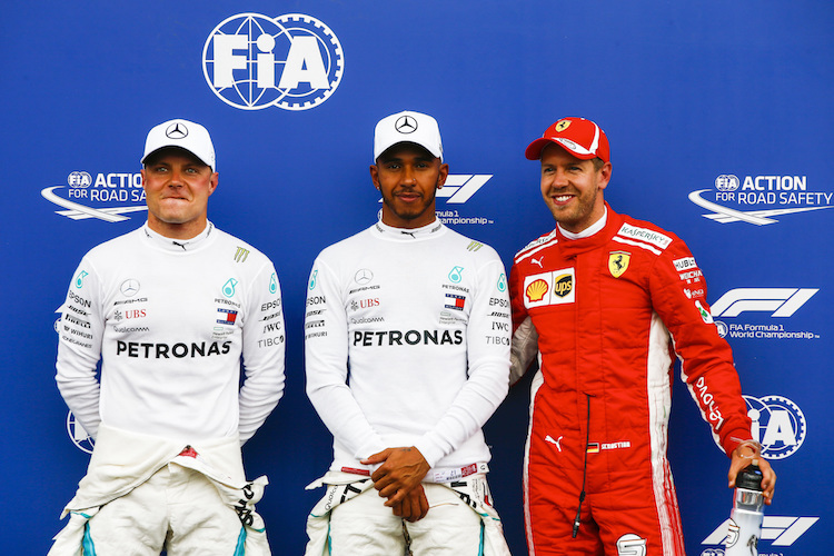 Bottas, Hamilton, Vettel