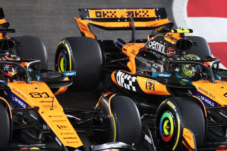 Oscar Piastri und Lando Norris kamen sich nach dem Start sehr nahe