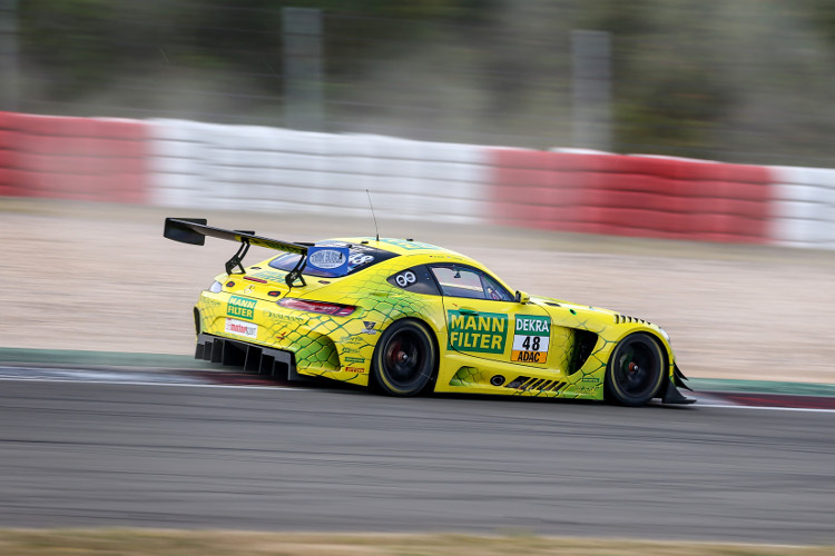 Zeigte der Konkurrenz beim ADAC GT Masters auf dem Nürburgring das Heck: Der Mercedes-AMG GT3 von Indy Dontje und Maximilian Buhk