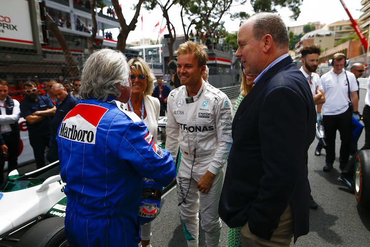 Keke, Sina und Nico Rosberg mit Fürst Albert