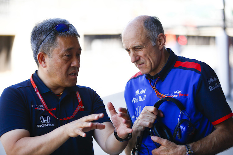 Gute Partnerschaft: Honda-Rennchef Masashi Yamamoto mit Toro Rosso-Teamchef Franz Tost