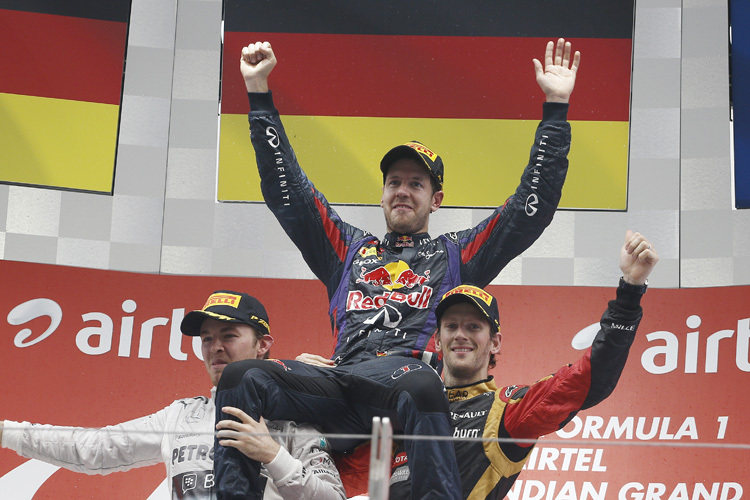 Emotionen pur: Vettel lässt sich feiern