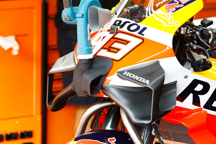 Die neue Frontverkleidung an der RC213V von Marc Márquez