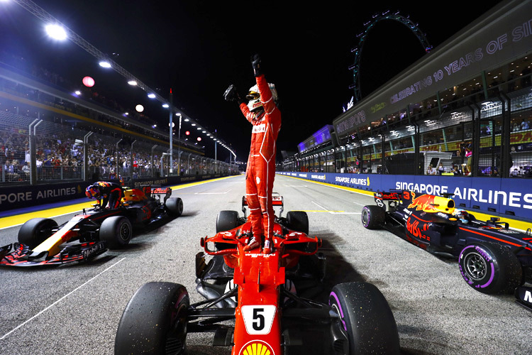 Sebastian Vettel nach seiner tollen Pole-Fahrt