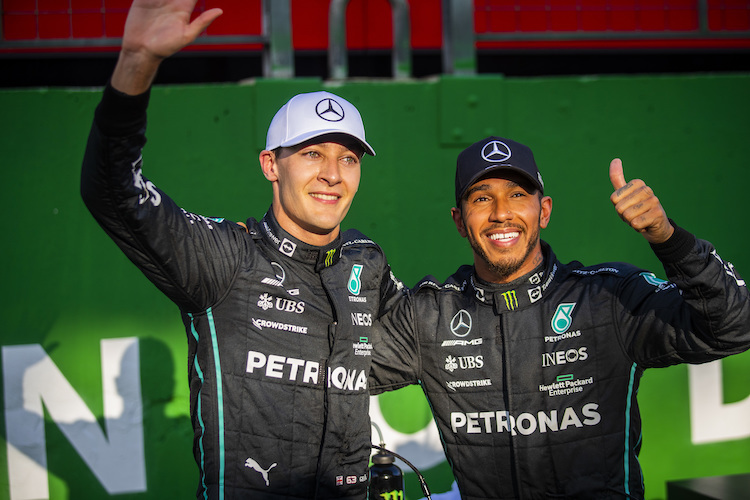 George Russell und Lewis Hamilton