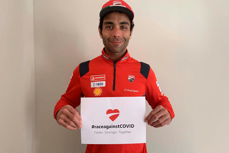 Auch der zweite Ducati-Werksfahrer, Danilo Petrucci, beteiligt sich an der Kampagne
