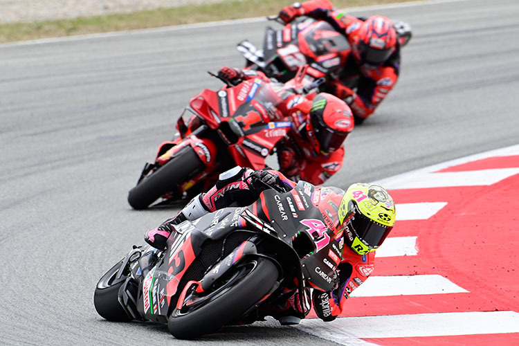 Sieger Aleix Espargaró (41) vor Bagnaia (1) und Viñales