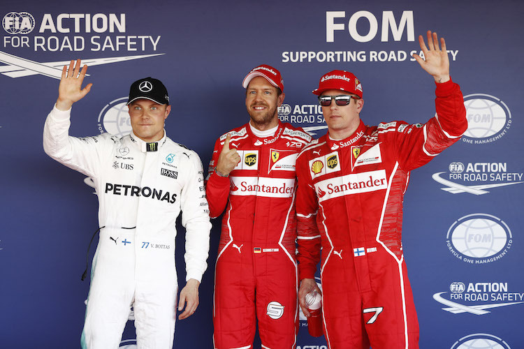 Bottas, Vettel, Räikkönen