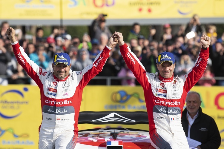 Die Spanien-Sieger Daniel Elena (li.) und Sébastien Loeb