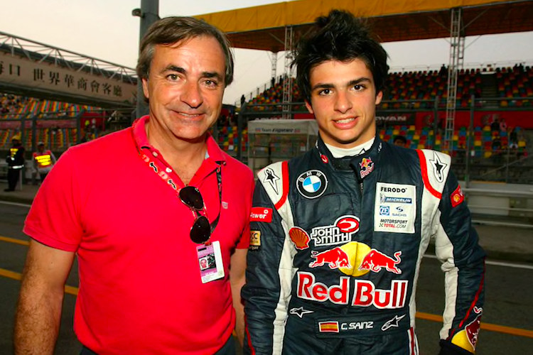 Carlos Sainz und Carlos Sainz, als der Sohn ins Red-Bull-Programm aufgenommen wurde