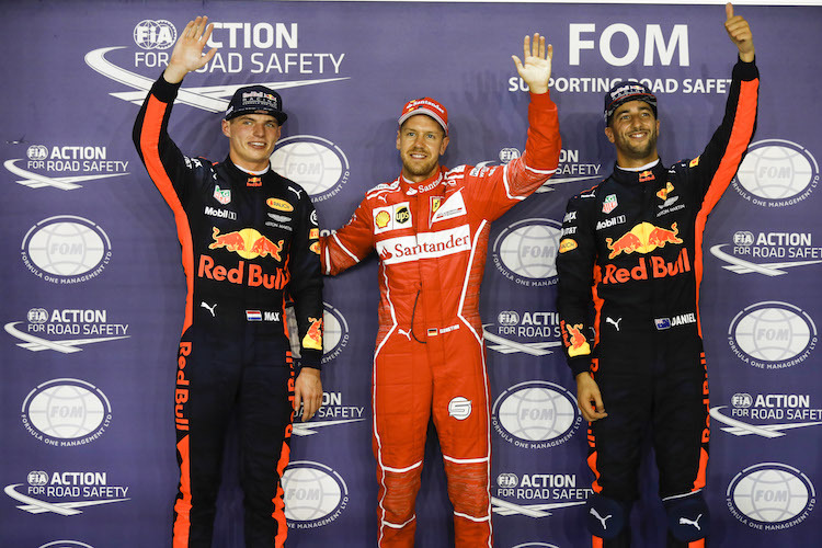 Verstappen, Vettel, Ricciardo