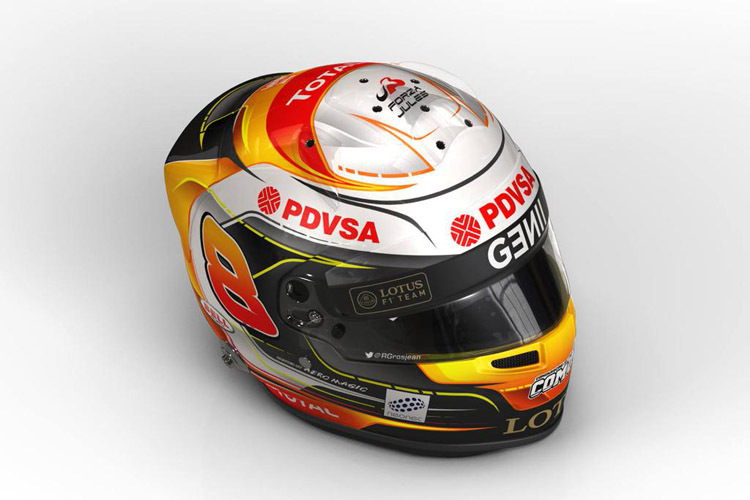 Romain Grosjeans Helmdesign für die Formel-1-Saison 2015
