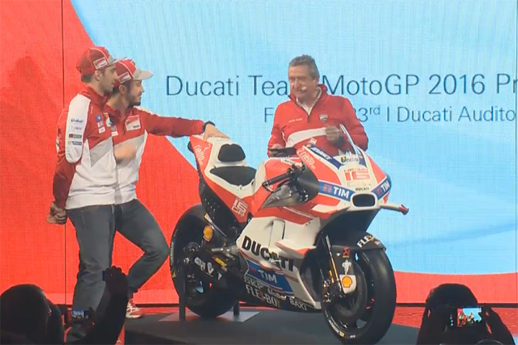 Andrea Dovizioso und Andrea Iannone treten 2016 für das Ducati-Werksteam an