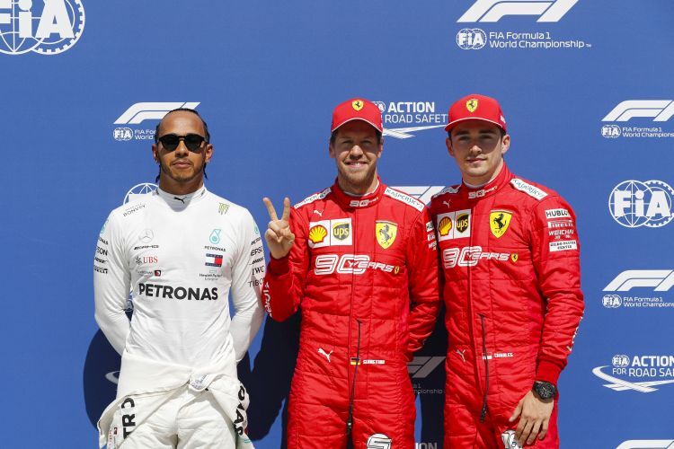 Lewis Hamilton, Sebastian Vettel & Charles Leclerc