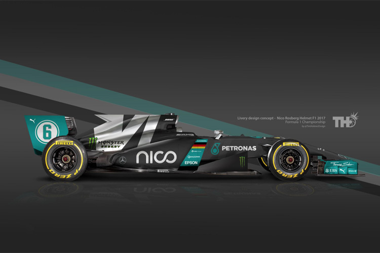 So könnte der Silberpfeil von Nico Rosberg aussehen