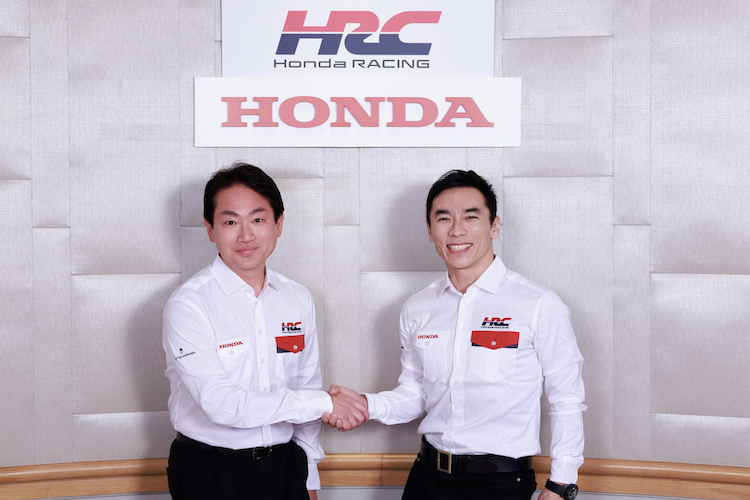HRC-Chef Koji Watanabe (links) mit Takuma Sato