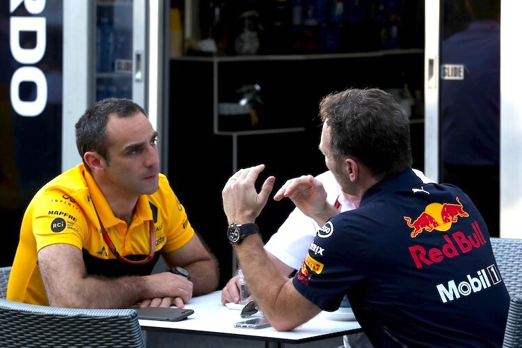 Renault-Teamchef Cyril Abiteboul mit Red Bull Racing-Teamchef Christian Horner