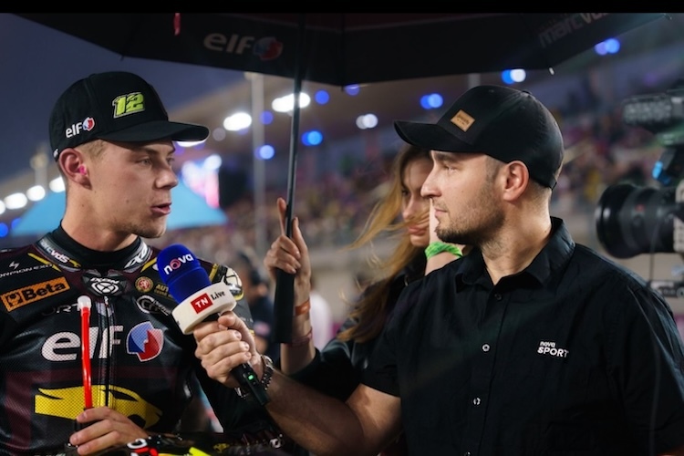 TV-Experte Abraham mit Moto2-Pilot Filip Salac