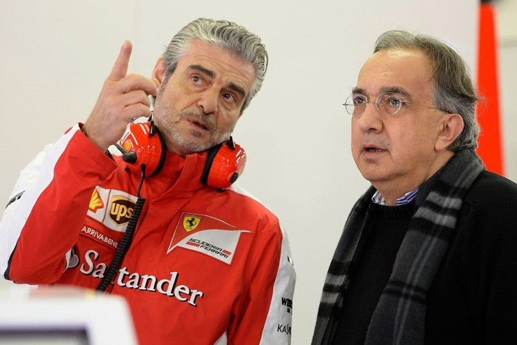 Teamchef Maurizio Arrivabene mit Ferrari-Präsident Sergio Marchionne
