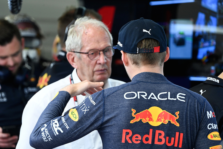 Red Bull-Motorsportberater Dr. Helmut Marko mit Max Verstappen