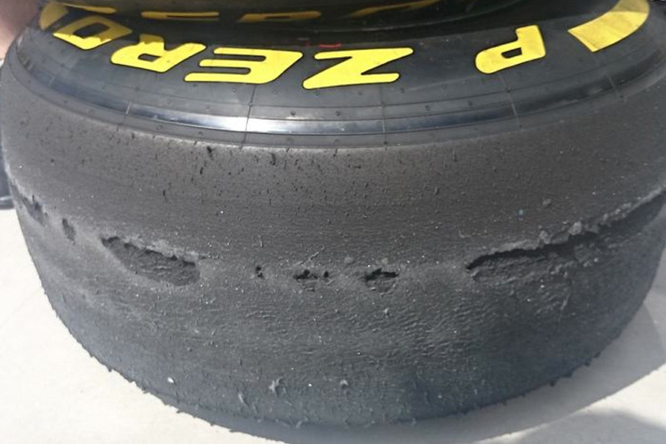 So sah ein Teil der Pirelli-Reifen aus