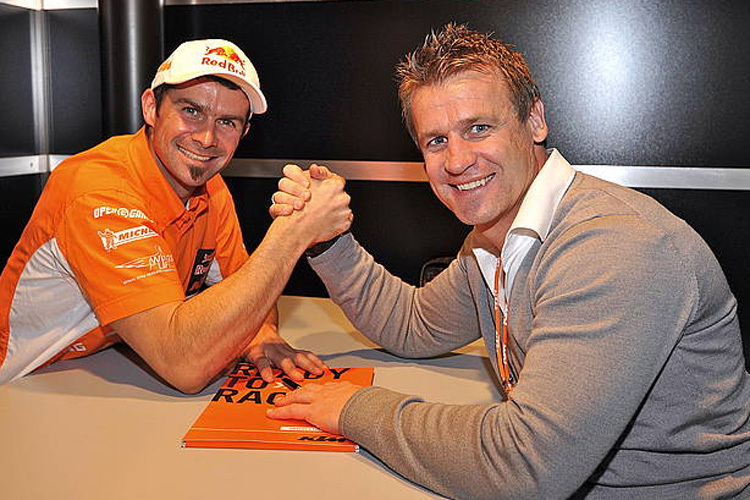 Cyril Despres (li.) und KTM-Sportmanager Pit Beirer