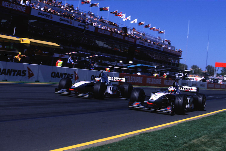 Mika Häkkinen und David Coulthard 1998 in Melbourne