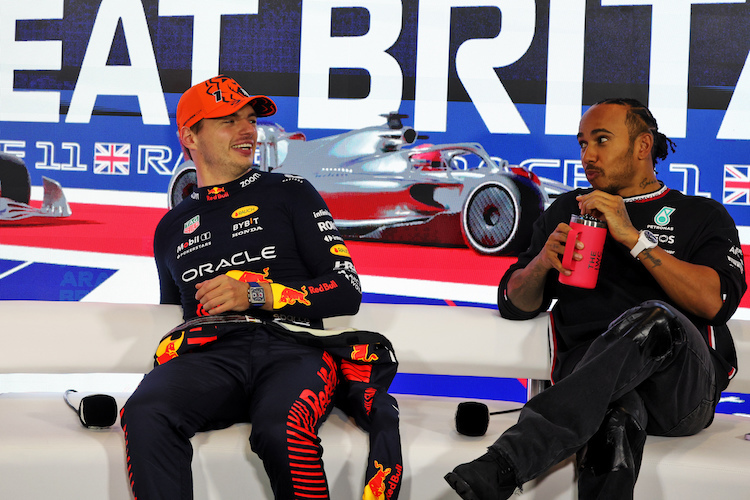 Max Verstappen und Lewis Hamilton 2023 in Silverstone