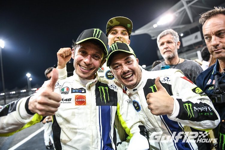 Valentino Rossi, Alessio «Uccio» Salucci und Luca Marini schafften es in Abu Dhabi aufs Podest