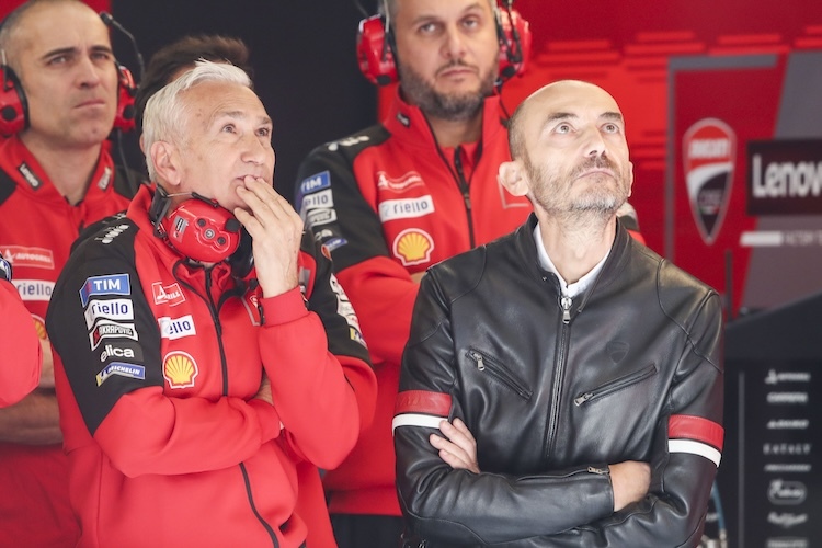 Ducati-CEO Claudio Domenicali (r.) mit Davide Tardozzi