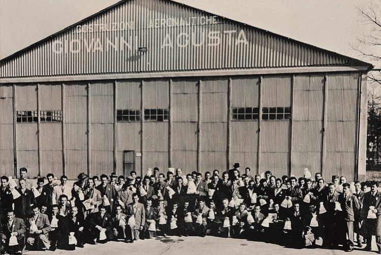 Die alte MV-Fabrik in Verghera bei Mailand anno 1945