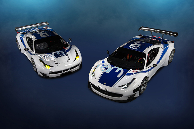 Die GTE (li.) und GT3-Ferrari von RAM