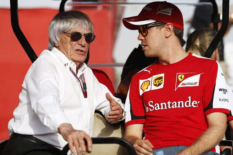 Bernie Ecclestone mit Sebastian Vettel