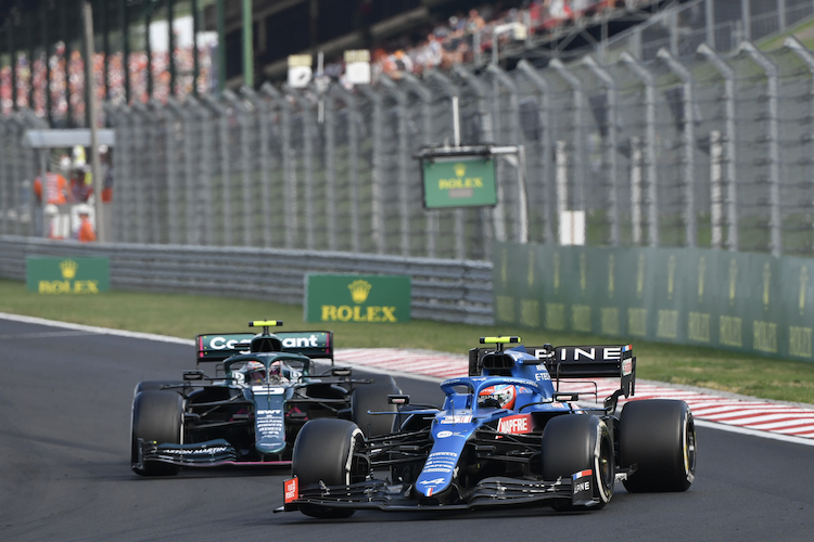 Hungaroring 2021: Esteban Ocon (Alpine) gegen Sebastian Vettel (Aston Martin)