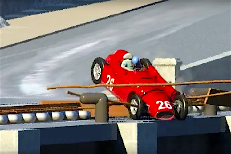 Aus der Animation vom Unfallhergang in Monaco 1955