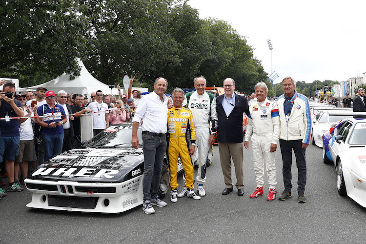 Gerhard Berger, Jan Lammers, Stuck, Fürst Albert, Marc Surer und Jochen Neerpasch