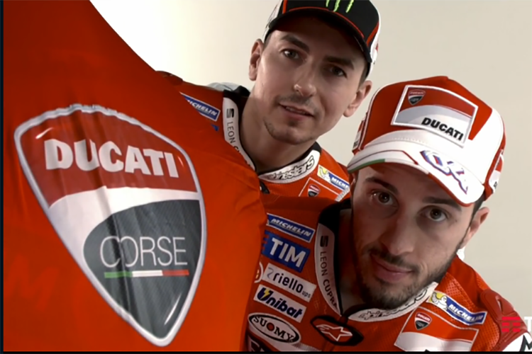 Die Ducati-Werkspiloten Jorge Lorenzo und Andrea Dovizioso