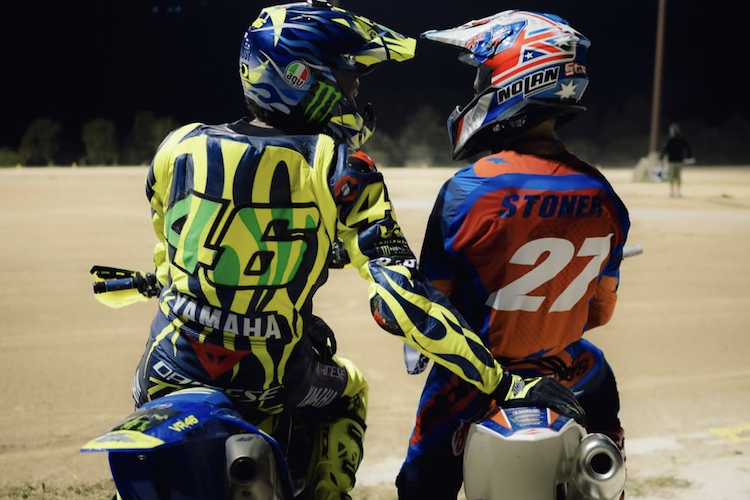 Stoner-und-Rossi-Flat-Track-Training-in-Tavullia