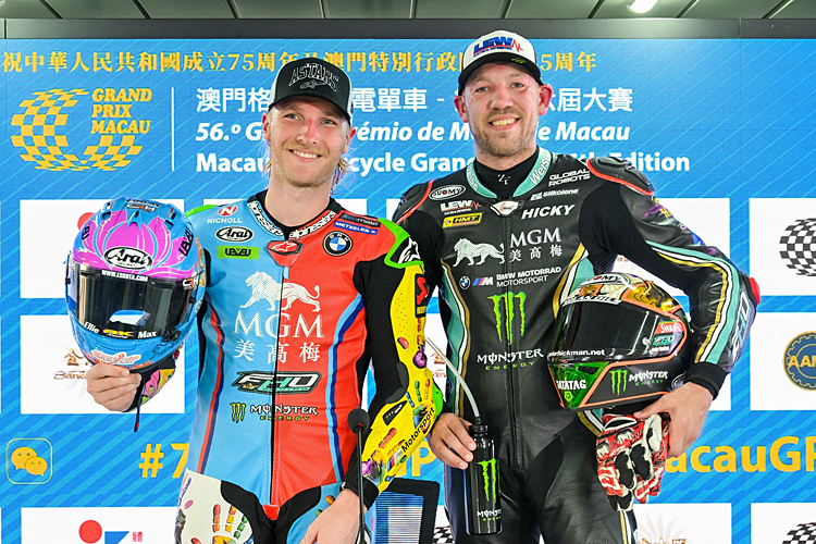 Macau Motorcycle GP 2024: Davey Todd (li.) gewinnt vor Peter Hickman