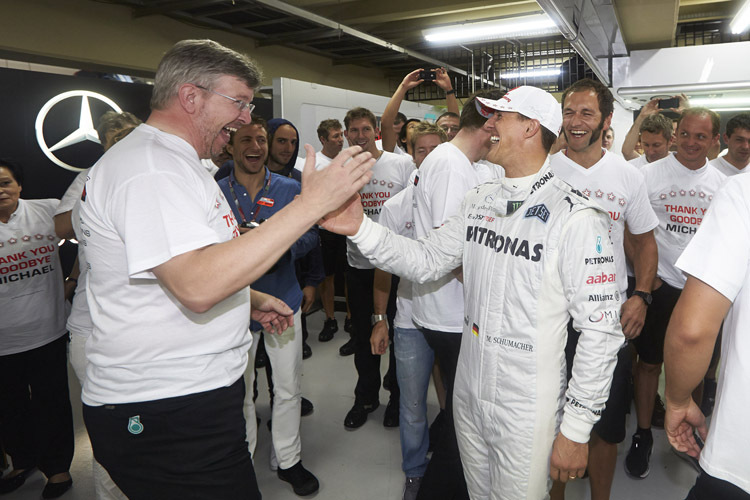 Langjährige Weggefährten: Ross Brawn und Michael Schumacher