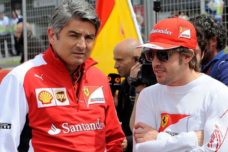Ferrari-Teamchef Marco Mattiacci und Fernando Alonso
