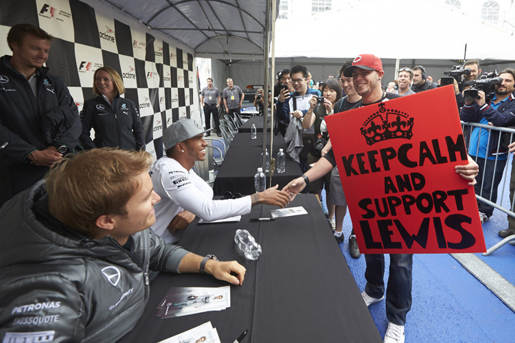 Unterstützung für Lewis Hamilton – da muss auch Nico Rosberg schmunzeln