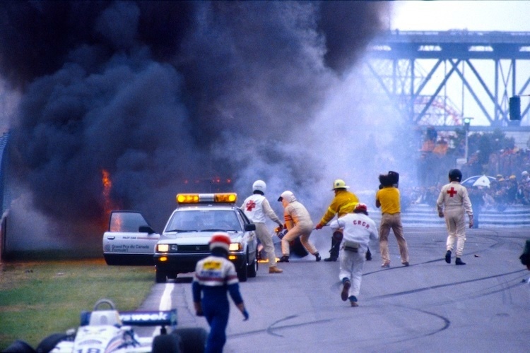 Chaos kurz nach dem Start zum Kanada-GP 1982