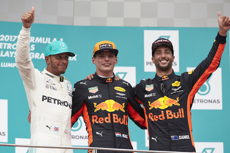 Hamilton, Verstappen, Ricciardo