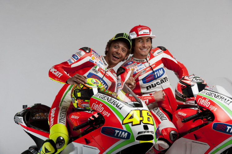 Ducati-Duo: 2011 und 2012 fuhren Rossi und Hayden die Desmosedici