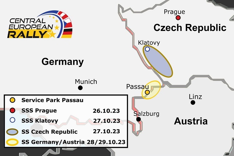 Strecke der Zentral Europa Rallye