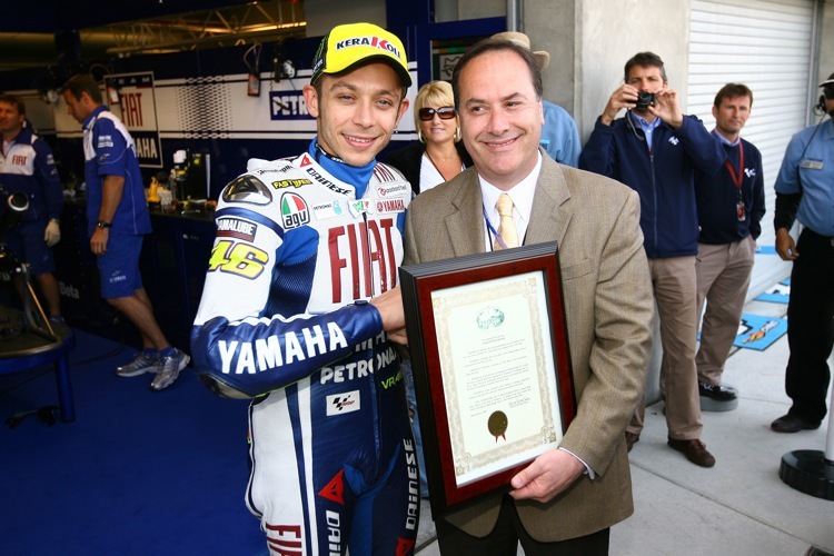 Rossi mit Monterey-Bürgermeister Chuck Dalla Sala